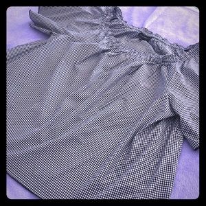NWOT black and white plaid blouse by Lane Bryant